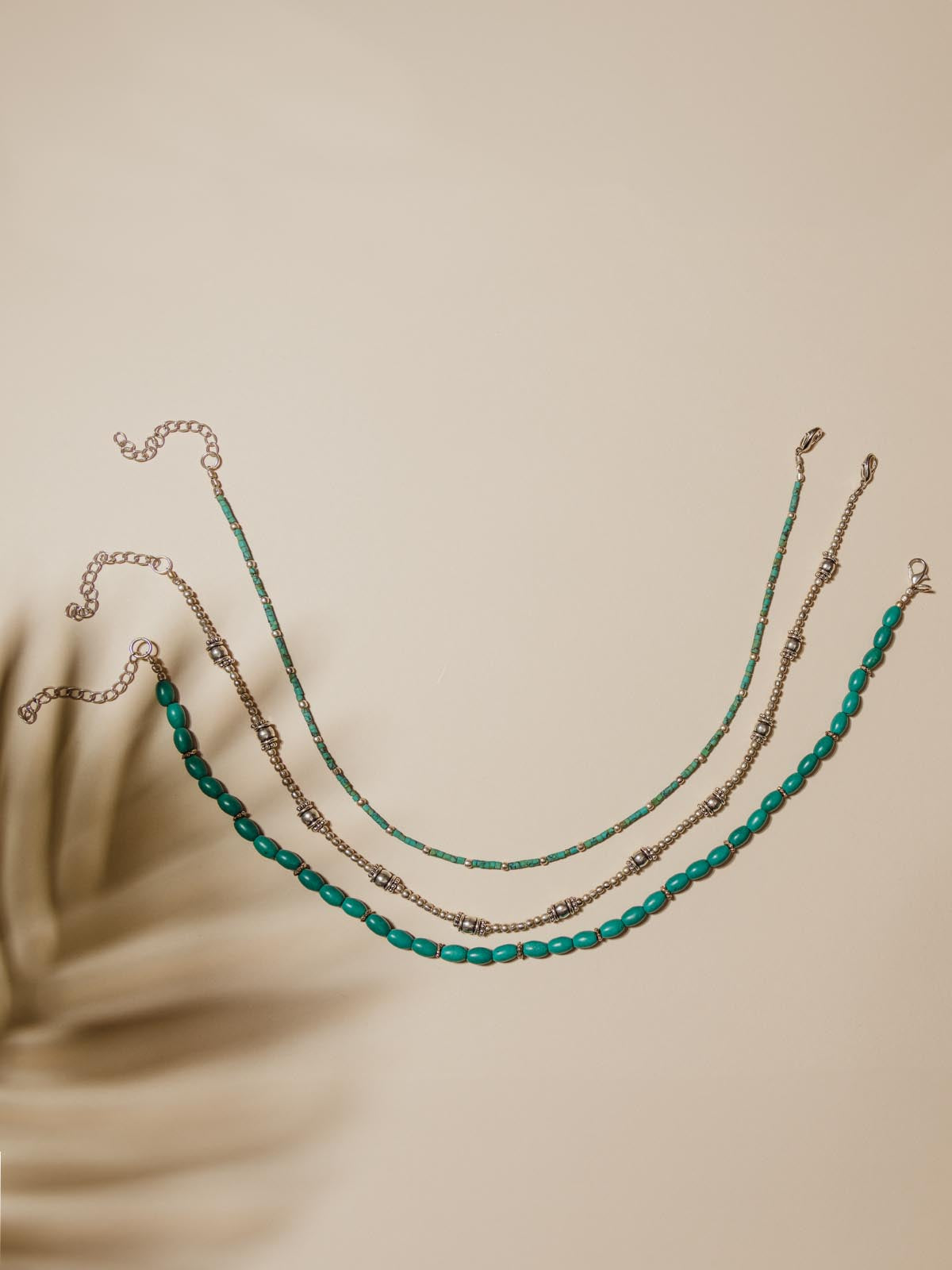 Set of 3 Turquoise and Joffa – Silver Joffa Necklaces | Marketplace Layering