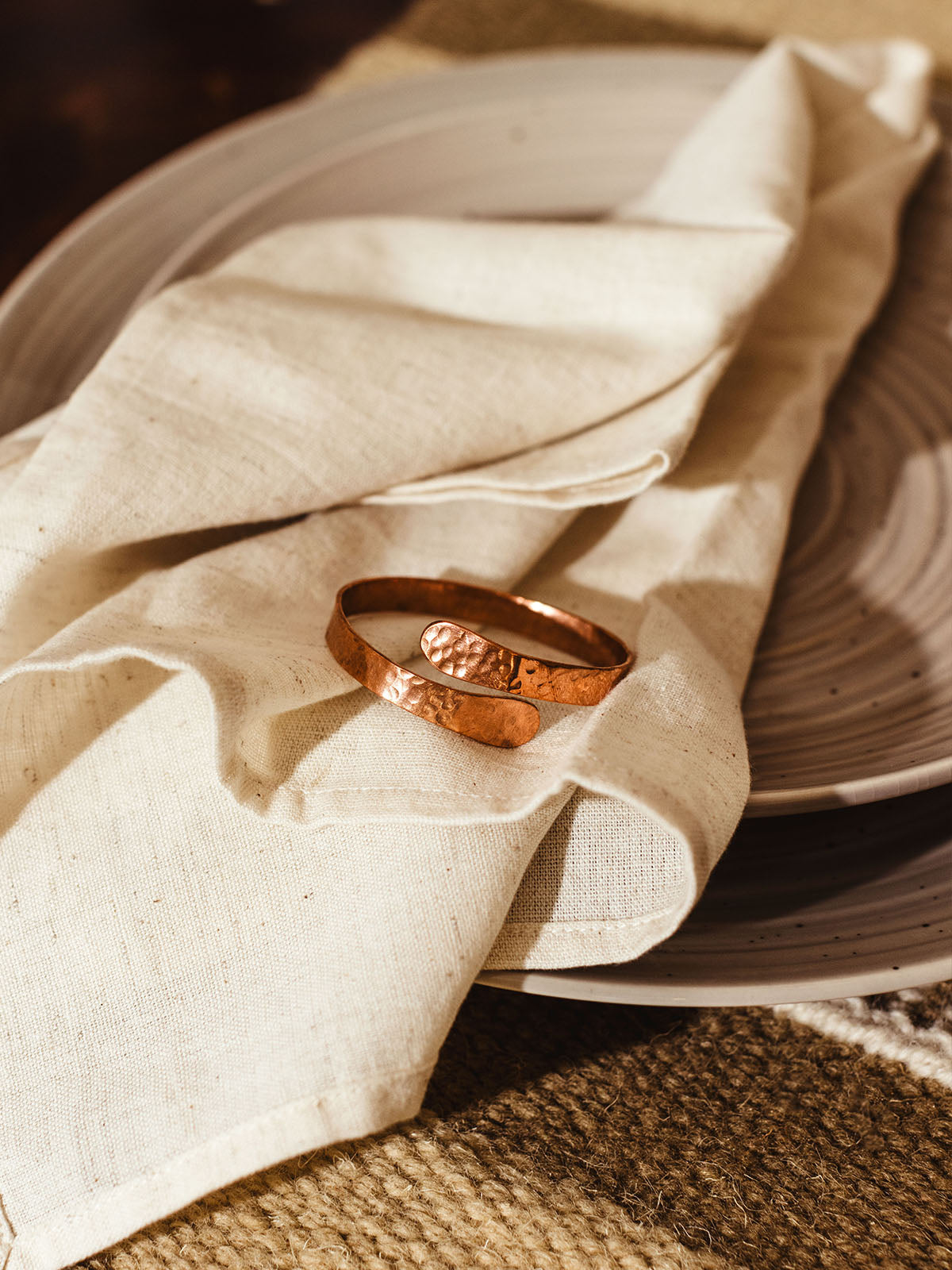 Wrapped Copper Napkin Rings (Set of 4)