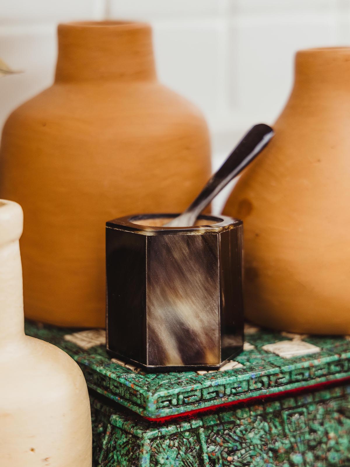 Horn Sugar Canister with Spoon | Joffa Marketplace